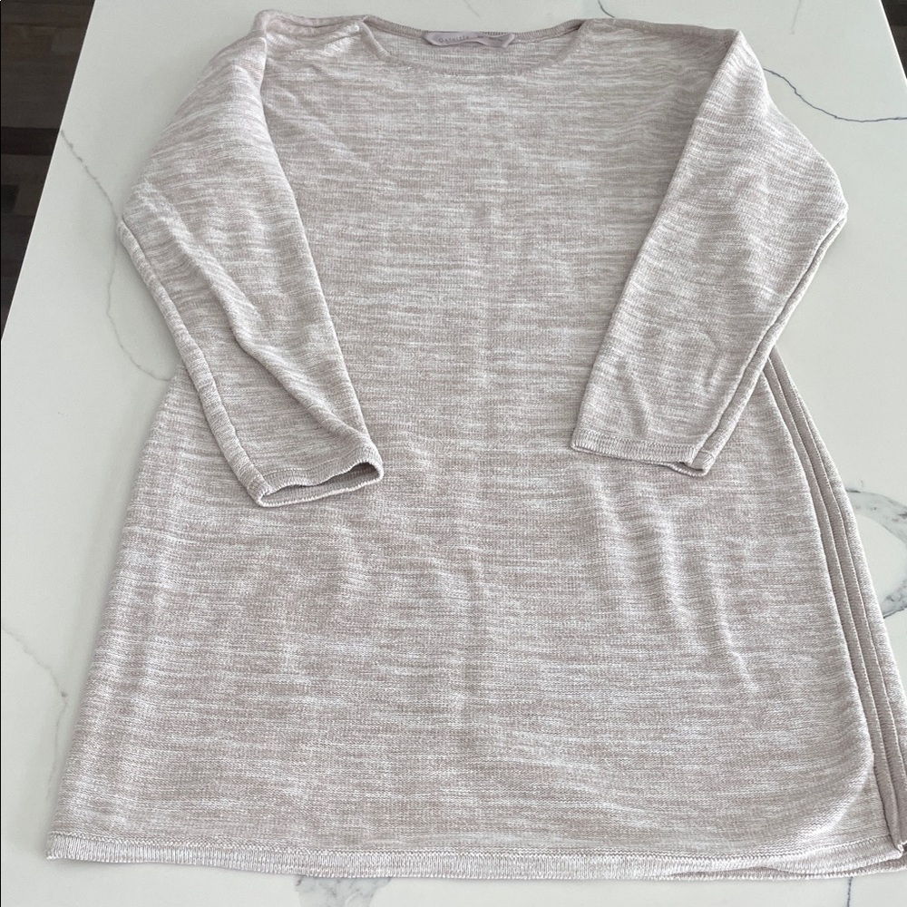 Beige Long Sleeve Knit Dress